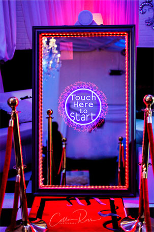 Interactive mirror booth at event
